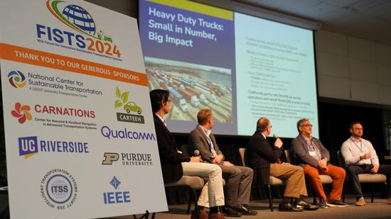 5 panelists on stage for the sustainable freight panel at FISTS 2024