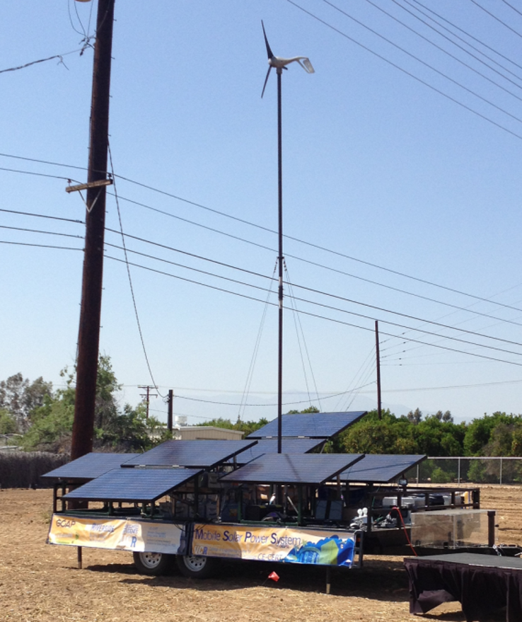 Mobile Renewable Energy Station trailer at UC Riverside.