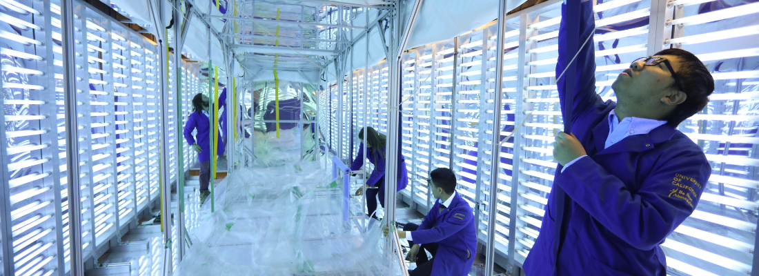 Researchers using particulate emissions instrumentation