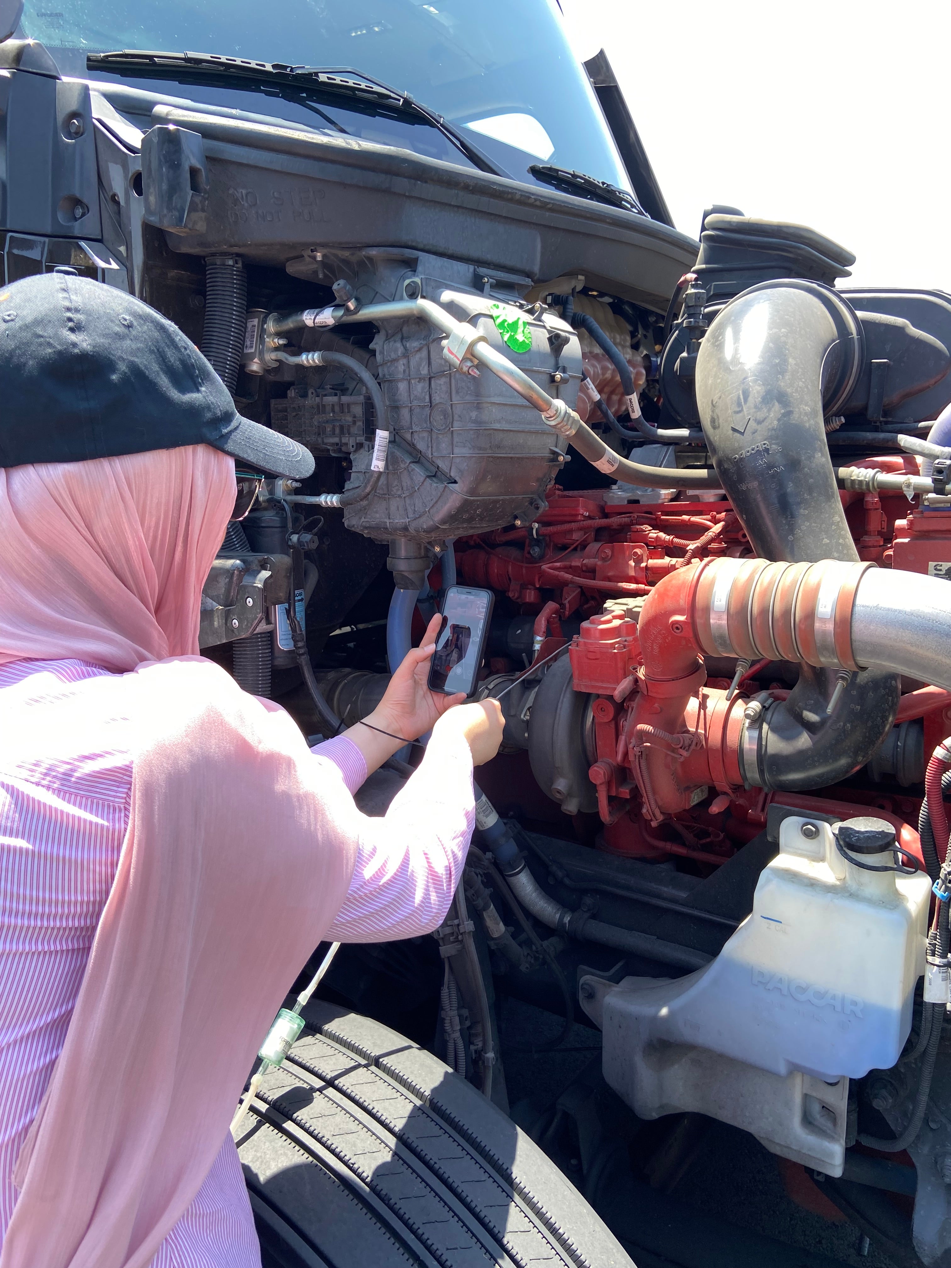 Heavy-duty engine components photographed for maintenance review