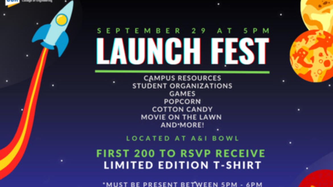 BCOE Launch fest, campus resources, student organizations, games, popcorn, cotton candy