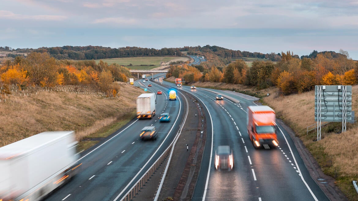 cars on a freeway