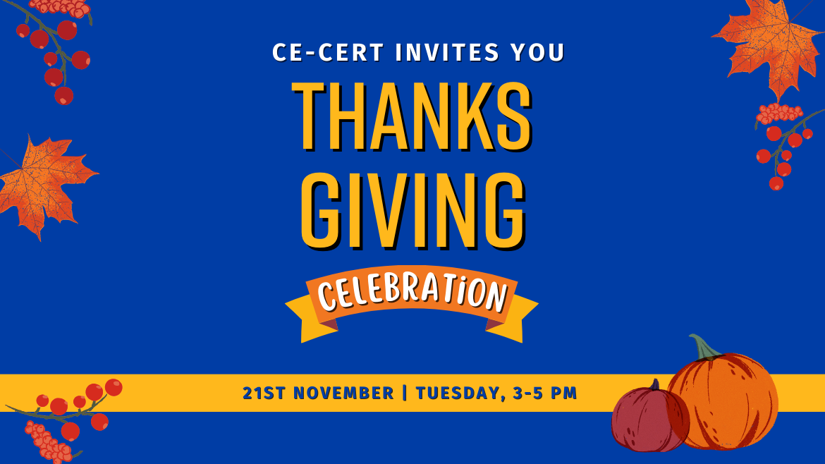 ce-cert thanksgiving celebration invitation november 21st 3-5 pm