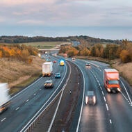 cars on a freeway