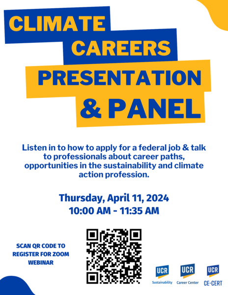 Climate Careers Presentation & Panel Flyer