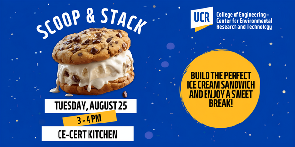 Flyer for CE-CERT's Scoop and Stack Ice cream social event. 