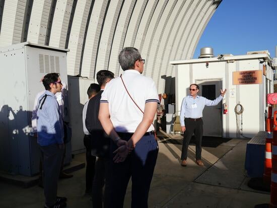 Workshop participants receive a guided tour of CE-CERT research facilities following the OMEGA Dissemination Workshop.